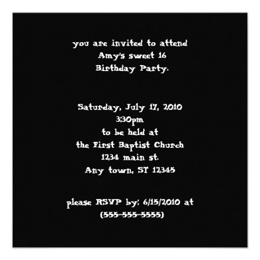 Elegant Poison Sweet 16 Goth Birthday Announcement