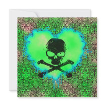 Elegant Poison Sweet 16 Green Goth Birthday Announcement