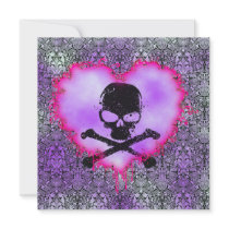 Elegant Poison Sweet 16 Purple Gothic Birthday Inv Invitations