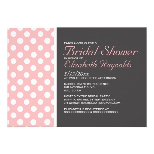 Elegant Polka Dot Bridal Shower Invitations
