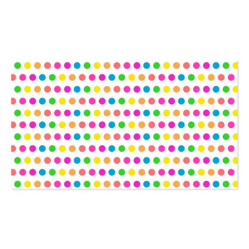 Elegant Polka Dot Designer Fun Polka Dots Business Card (back side)