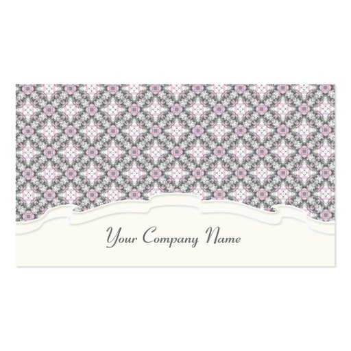 Elegant Pretty Pink Pattern Custom Business Cards (front side)