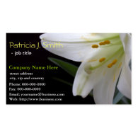 Elegant, pretty pure white lily flower business card template