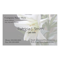 Elegant, pretty pure white lily flower business cards