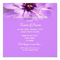 Elegant, pretty purple daisy flower graduation invitation