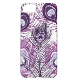 Elegant Pretty Purple Peacock Feathers Design Cover For iPhone 5C