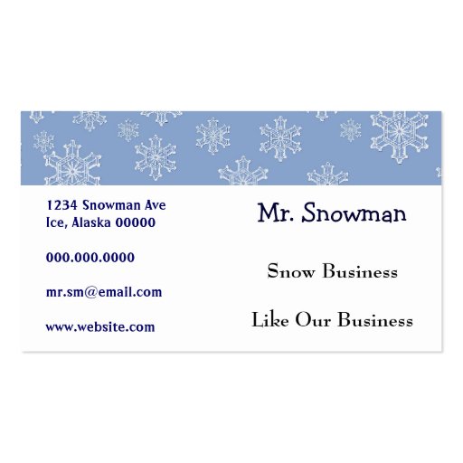 Elegant Pretty Snowflakes Ice Winter Weather Business Card