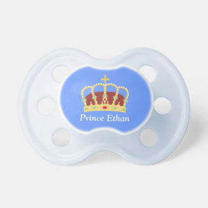 Elegant Prince Crown with Jewels for Baby Boys Baby Pacifier