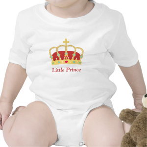 Elegant Prince Crown with Jewels for Baby Boys Creeper