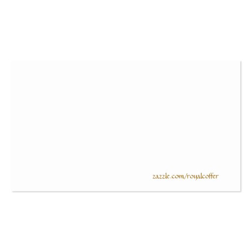 Elegant Princess Calling Card Business Card (back side)