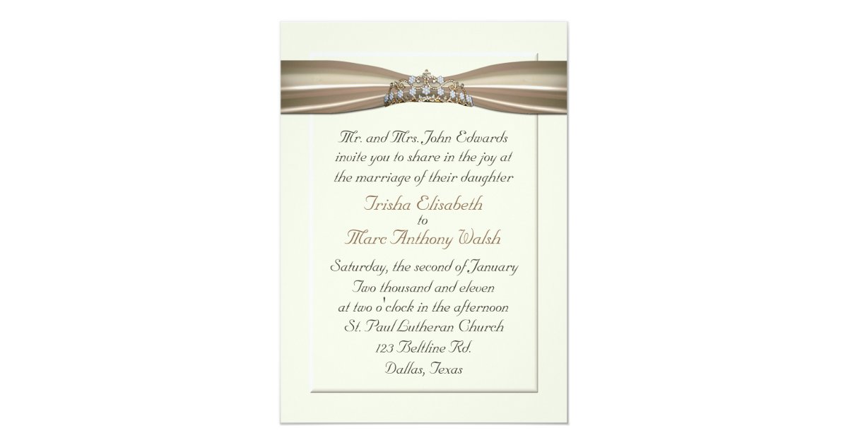 Elegant Princess Wedding Invitation Zazzle
