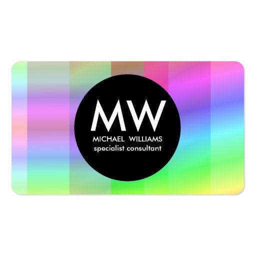 Elegant professional black circle hologram business card Zazzle