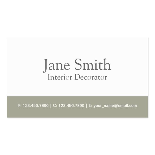 Elegant Professional Interior Design Decorator Business Card