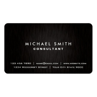 Elegant Professional Plain Black Modern Metal Look Business Card