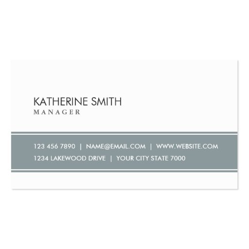 Elegant Professional Plain Simple Gray and White Business Card Template (front side)