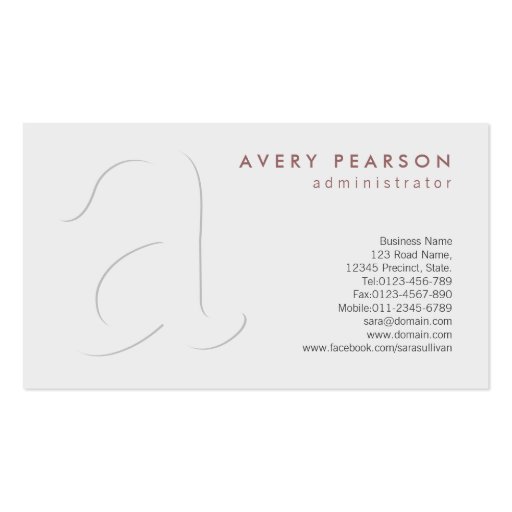 Elegant Professional Shadow Monogram Business Card