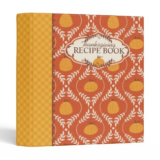 Elegant Pumpkin Damask Print for Thanksgiving Binders