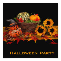 elegant pumpkin halloween party invitation square