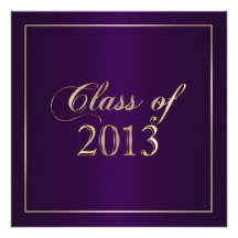 Elegant Purple and Gold Class of 2013 Invitation