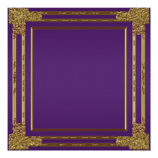 Elegant Purple and Gold Quinceanera Invitation