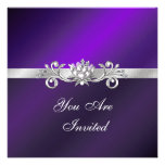Elegant Purple and Silver Party Invitations