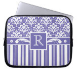 Elegant Purple and White Stiped Art Deco Damask Computer Sleeves