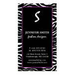 Elegant Purple and Zebra Monogram Business Cards