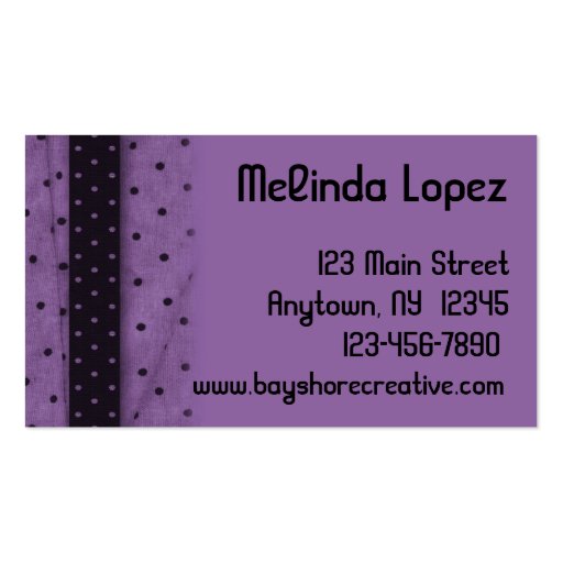 Elegant Purple Black Business Card (back side)