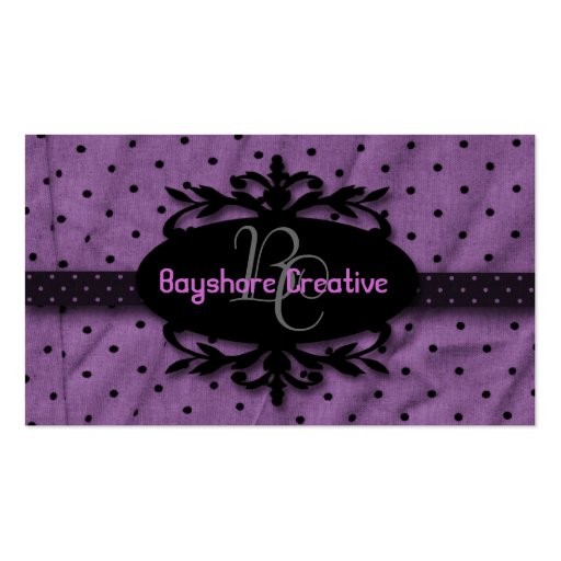 Elegant Purple Black Business Card (front side)