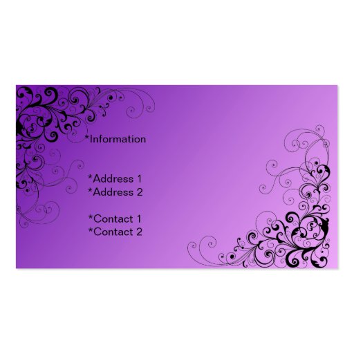 Elegant Purple & Black Business Card (back side)