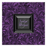 Elegant Purple Black Wedding Invitations