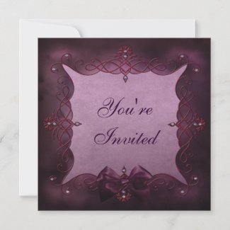 Elegant Purple Bling & Bow Birthday Party zazzle_invitation
