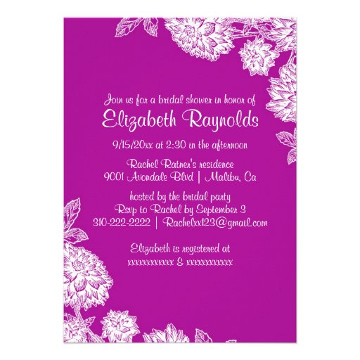 Elegant Purple Bridal Shower Invitations