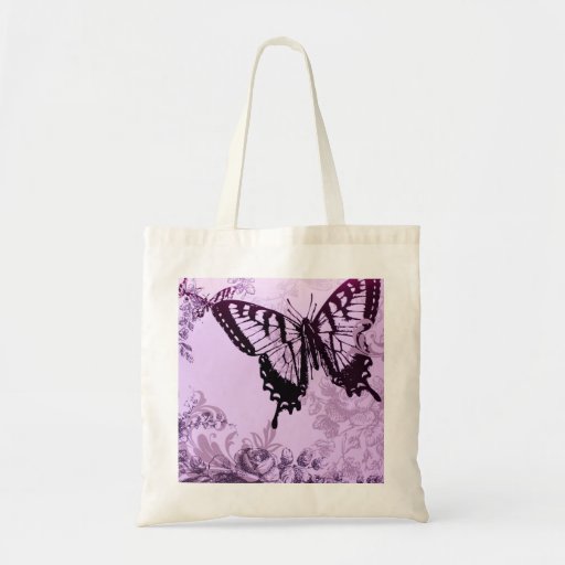 Elegant Purple Butterfly Wedding Shower Canvas Bags Elegant Purple Butterfly Wedding Shower Canvas Bags