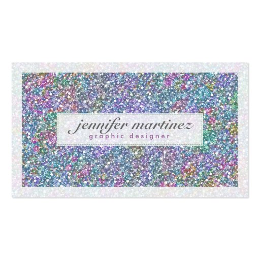 Elegant Purple Colorful And Glitter & Sparkles 3 Business Cards (front side)