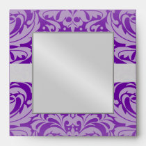 Elegant Purple Damask Monogram Invitation Envelope