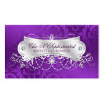 Elegant Purple Damask Swirl Business Card Template