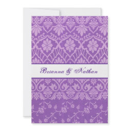 Elegant PURPLE Damask Wedding Invitation invitation