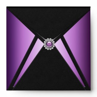 Elegant Purple Diamond Black Envelope envelope