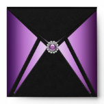 Elegant Purple Diamond Black Envelope