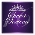 Elegant Purple Diamond Tiara Birthday Invitation