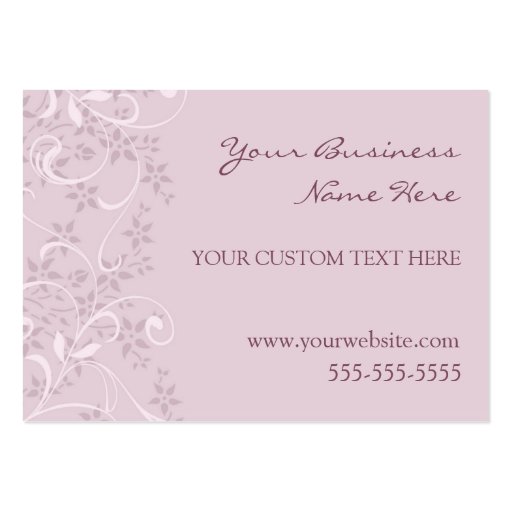 Elegant Purple Floral Business Cards (front side)