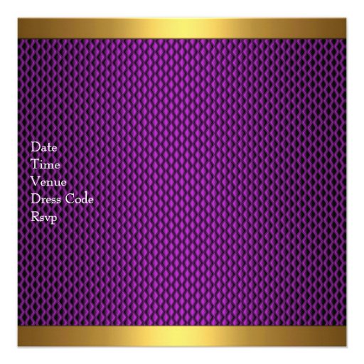 Elegant Purple Gold 40th Birthday Party Custom Invitations