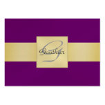 Elegant Purple Gold Ribbon Monogram Business Card
