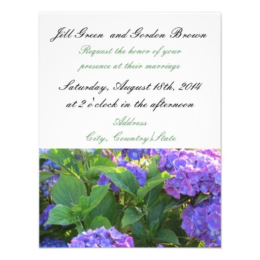 Elegant Purple Hydrangea Wedding Invitation