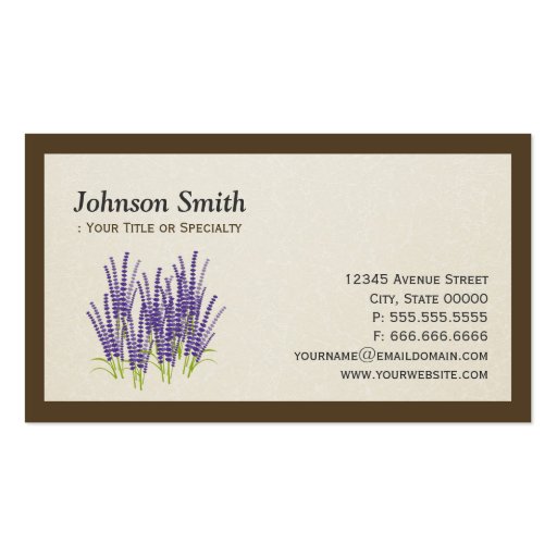 Elegant Purple Lavender - Modern Stylish Business Cards (front side)