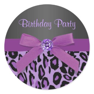 Elegant Purple Leopard Stickers