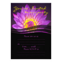 Elegant Purple Lotus Flower Invitation
