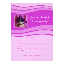 Elegant Purple Masquerade Mask Invites