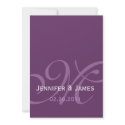 Elegant Purple Monogram Names Wedding Invitation invitation
